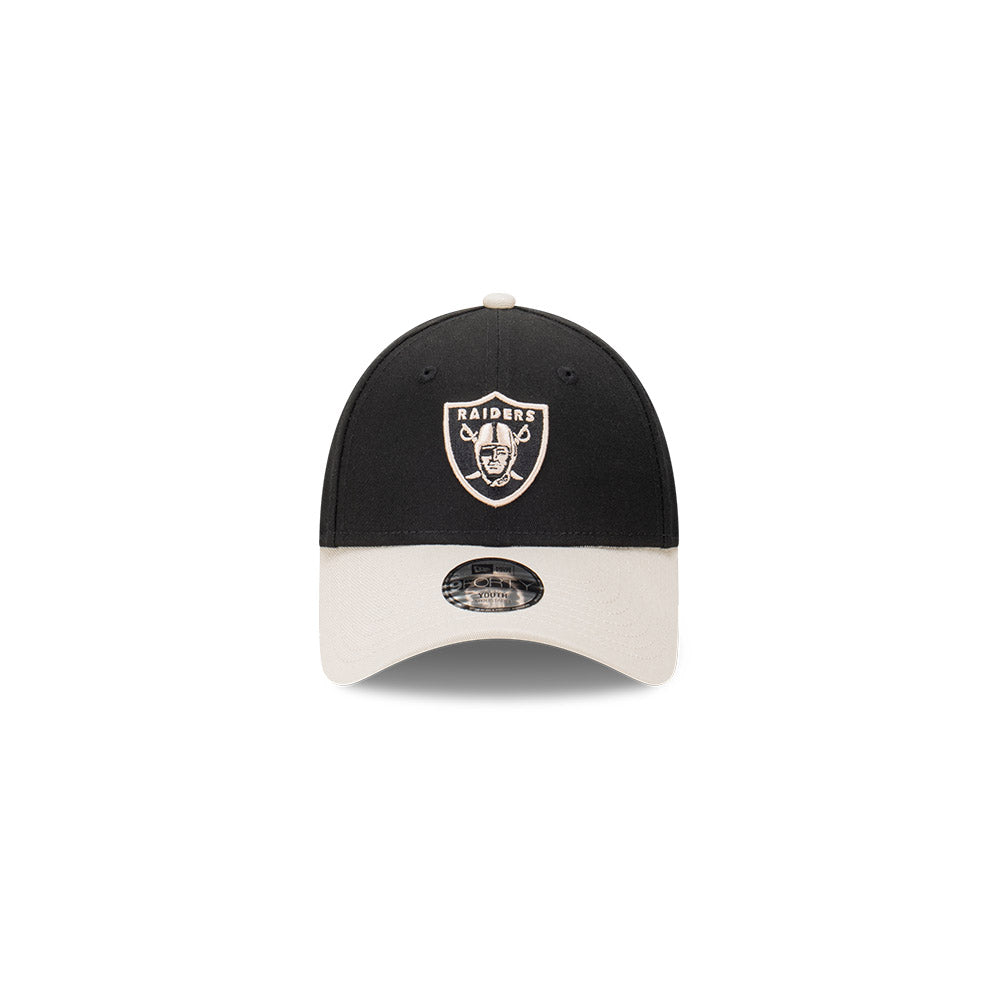 Las Vegas Raiders Youth Kids Hat - Black Stone 2-Tone 9Forty Kids NFL Snapback Cap - New Era